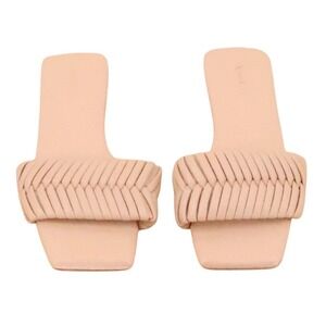 Open Edit Braided Slide Sandals Womens Size 7.5 Tan Minimalist‎ Woven Square Toe